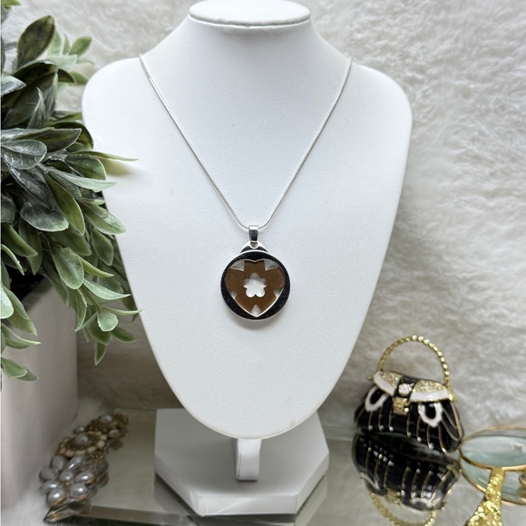 Jewelry - Silver and Gold  Stainless Steel Pendant with 925 Chain